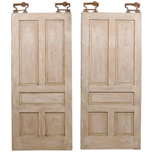 Early 20th Century American Painted Wood Pocket Doors - a Pair