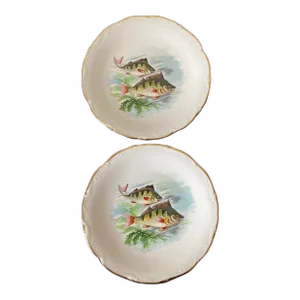 Limoges French Porcelain Fish Plates- Set of 2