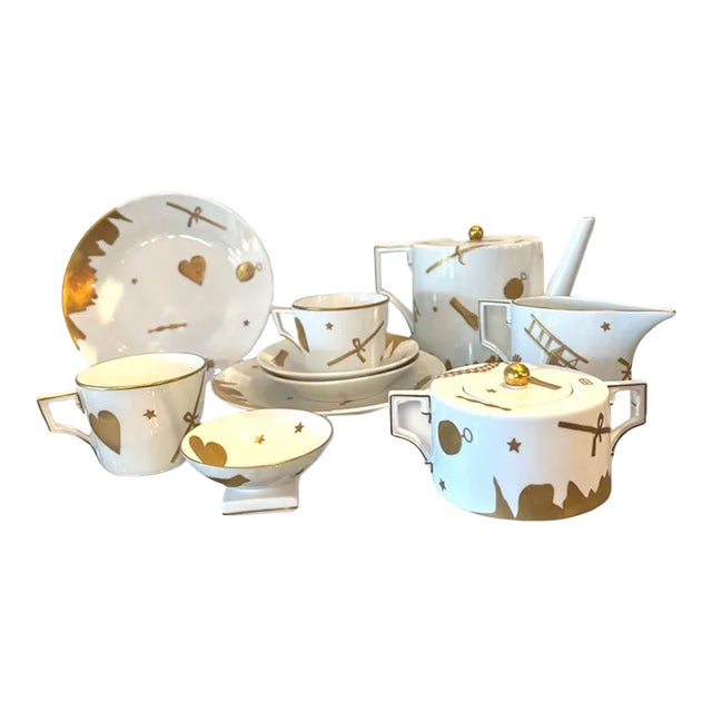 Mid 20th Century “Italian Triumph” Gio Ponti Tea Set- 10 Pieces For Sale