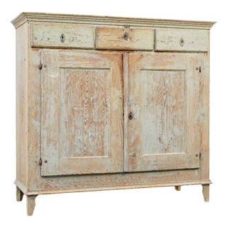 Swedish Scraped Paint Cupboard, 1850 For Sale
