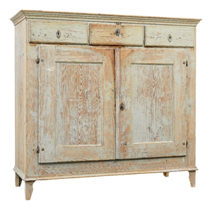 Swedish Scraped Paint Cupboard, 1850