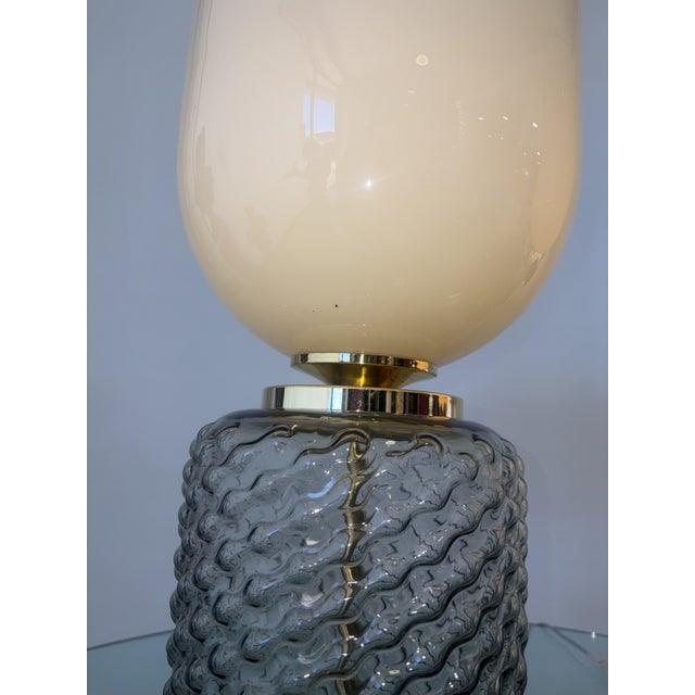 Murano Glass and Brass Lamps, 1990s, Set of 2 For Sale - Image 9 of 14