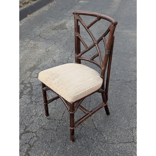 Vintage Fick Reeds Set of 6 Bois Bamboo Chippendale Dining Chairs For Sale - Image 13 of 18