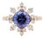2.3Ct Snowflake Tanzanite Ring With Earth Mined Diamonds: Solid 14k Gold, 8.5mm, Size 6.75 For Sale
