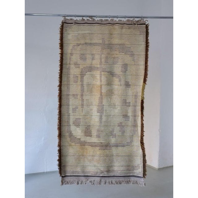 Swedish Brown Wool Rya Rug, 1960s For Sale - Image 4 of 5