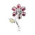 18K White Gold 1/3 Cttw Diamond, Pink Tourmaline, and Green Peridot Flower and Leaf Tulip Brooch Pin (H-I Color, VS2-SI1) For Sale - Image 4 of 5