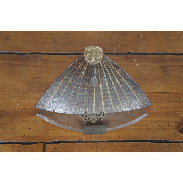 Gray Vintage Souvenir Roman Sun Dial 200 Ad Fan Shaped Lions Head Made in Italy For Sale - Image 8 of 12