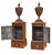 A pair of George III style carved mahogany wine coolers on later 20th century pedestal cupboards incorporating antique...