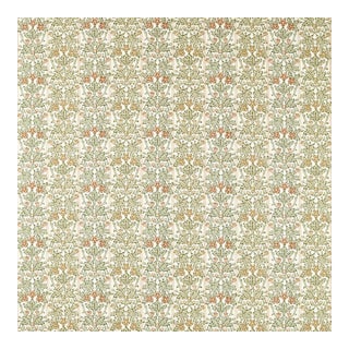 Morris & Co. Oak & Blossom Fabric in Chestnut/Primrose For Sale