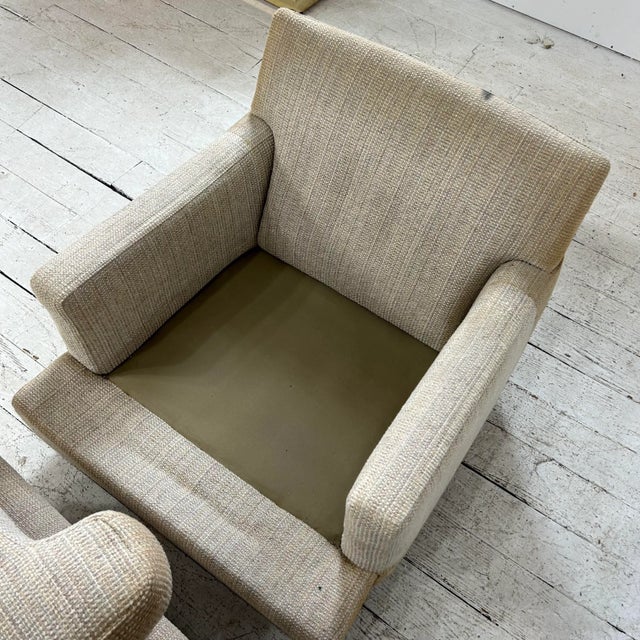 Mid Century Modern Lounge Chair With Ottoman Selig Needs Recovered For Sale - Image 9 of 12