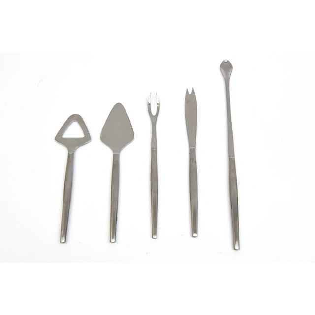 Mid-Century Modern Vintage Kalmar Italian Stainless Steel Bar Set Barware Set of 5 For Sale - Image 3 of 13