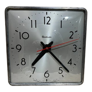 1960s Simplex Electric School Wall Clock For Sale