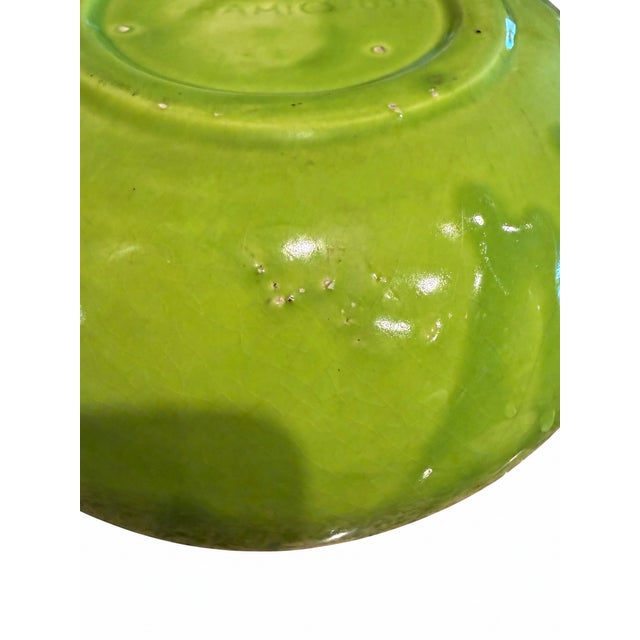Modern Vintage Frank Moreno Chartreuse Green Ceramic Planter For Sale - Image 3 of 5