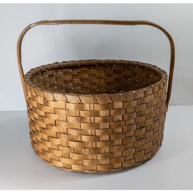19th or 20th Century Ash Splint Shaker Handled Basket For Sale - Image 4 of 12