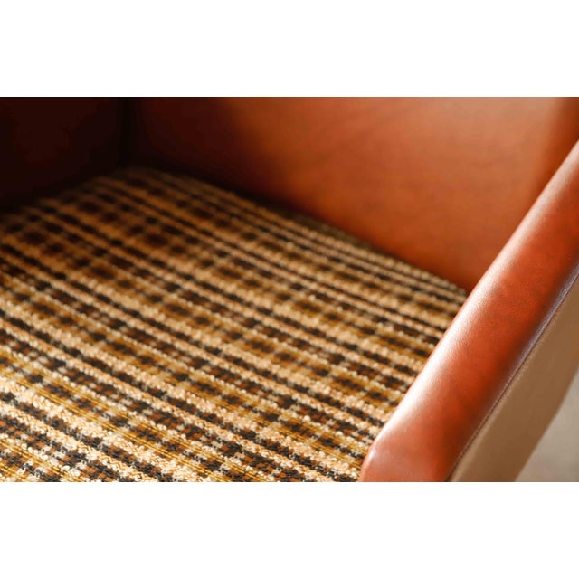 Beige DDR Swivel Armchairs in Brown Faux Leather and Checkered Seat, 1970s, Set of 2 For Sale - Image 8 of 10