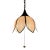Vintage Mid Century Lt. Pink Tulip Slag Glass Swag Corded Pendant Light W/Chain For Sale