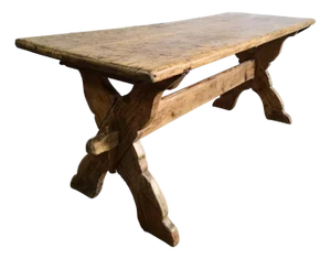 Antique Swedish Pine X Frame Tavern Table, 1700s