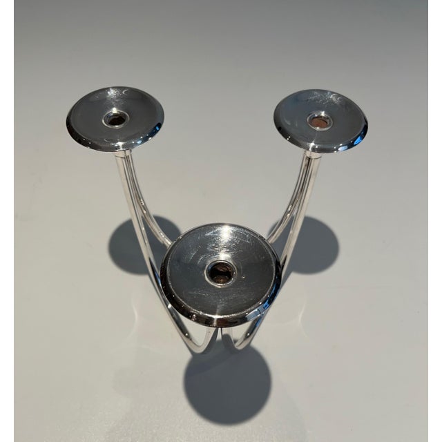 Silver Design/One silver metal candlestick For Sale - Image 8 of 11