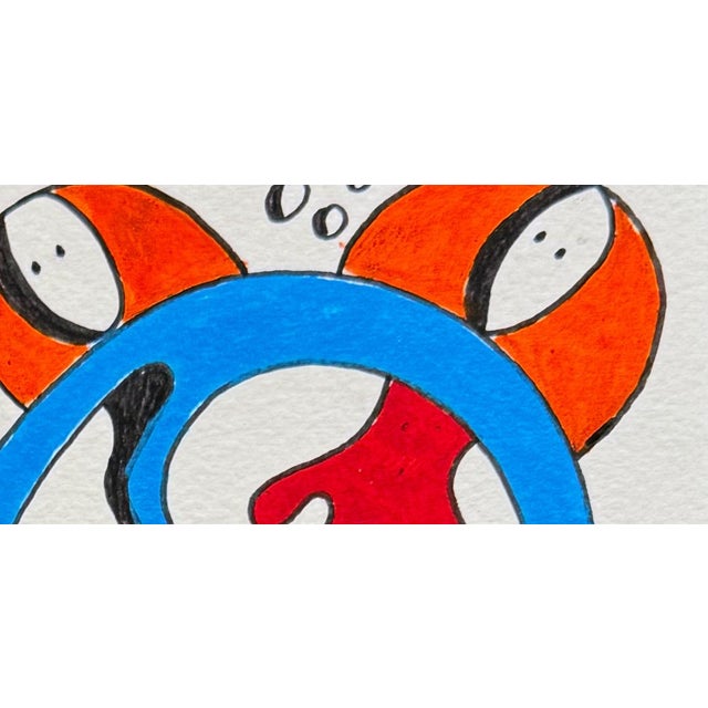 Abstract The Philosopher Duck — Nathalie Gribinski — Small Abstract Figurative Drawing (8 X 8 In, 2025) For Sale - Image 3 of 6