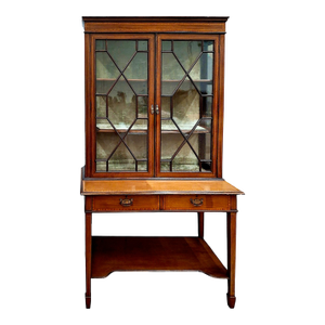 Edwardian Inlaid Mahogany & Glass Display Cabinet
