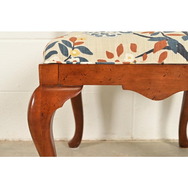 Brown Baker Furniture Queen Anne Carved Walnut Dining Chairs, Set of Four For Sale - Image 8 of 13