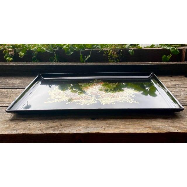 Vintage Couroc of Monterey Seashell & Brass Inlay Serving Tray, 18" For Sale - Image 9 of 11