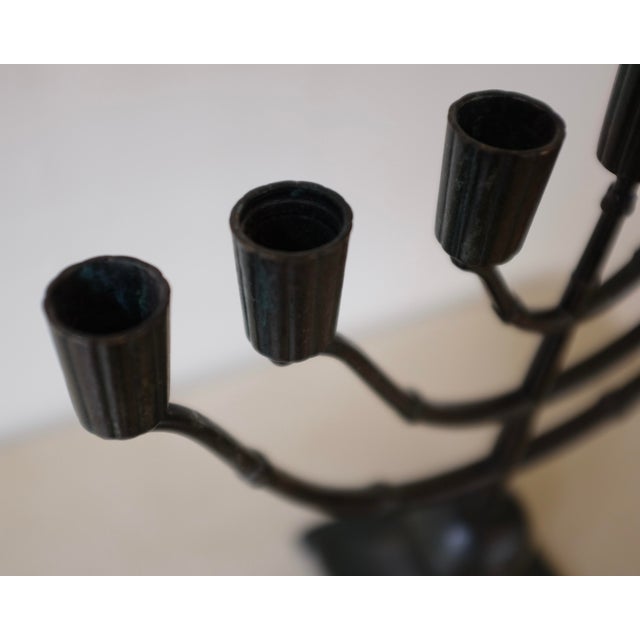 1930s Ystad Metall Bronze Candleholder For Sale - Image 4 of 7