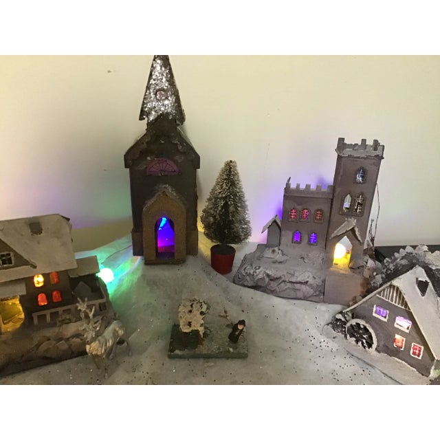 Lights Antique Christmas Tree Putz Mica Village Lights House Set - Czechoslovakia For Sale - Image 7 of 13