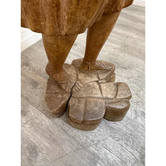 Life-Size Haitian Solid Wood Statue For Sale In Los Angeles - Image 6 of 9