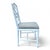 A set of 6 faux-bamboo dining chairs . The seats are covered in linen.