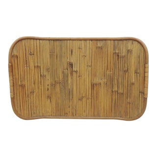 1980s Large Bamboo Serving Tray For Sale
