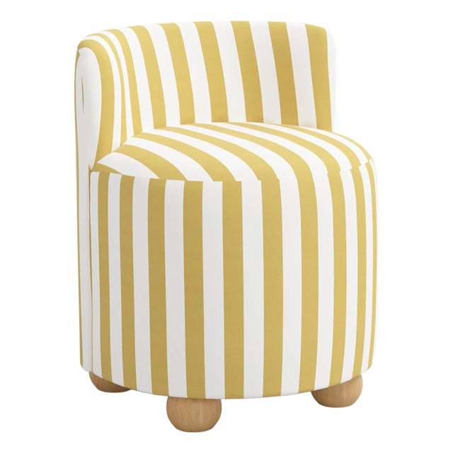 Spritely Home Andi Vanity Chair in Canopy Stripe Honey For Sale
