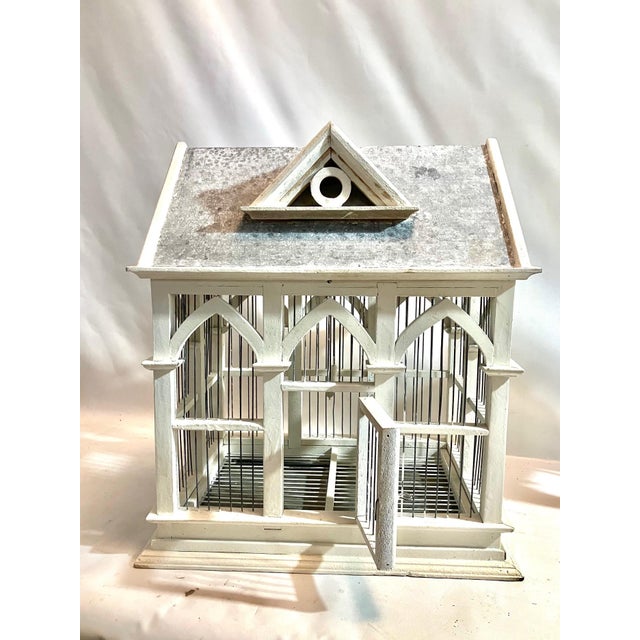 Hollywood Regency Coastal Architectural Bird Cage For Sale - Image 3 of 12