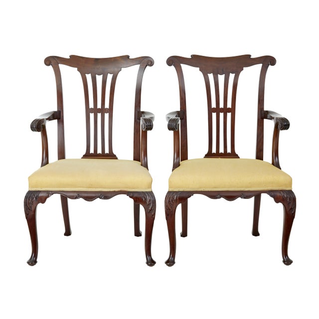 Set of 19th Century Chippendale Design Mahogany Armchairs, 1890 For Sale - Image 10 of 10
