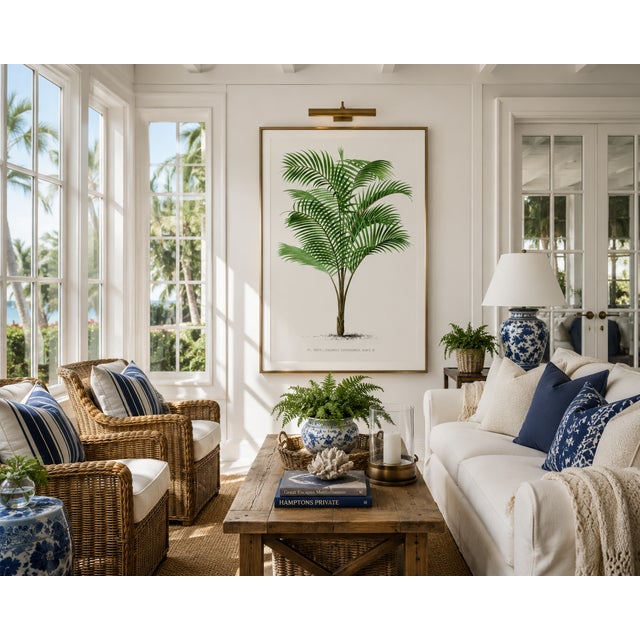 English Tropical Palm Botanical, Vintage Art Print Reproduction, 16" X 24" For Sale - Image 3 of 10