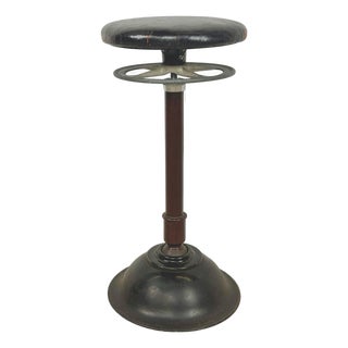1930s Ritter Model C Adjustable Dental Operating Stool With Footrest For Sale