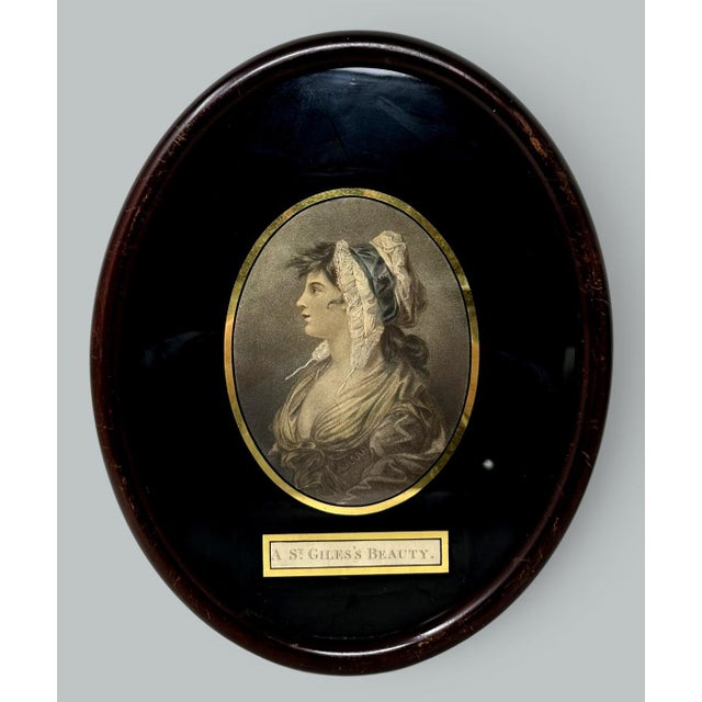 Traditional Antique Regency Pair Francesco Bartolozzi Hand Colored Stipple Engraving Lady. For Sale - Image 3 of 8