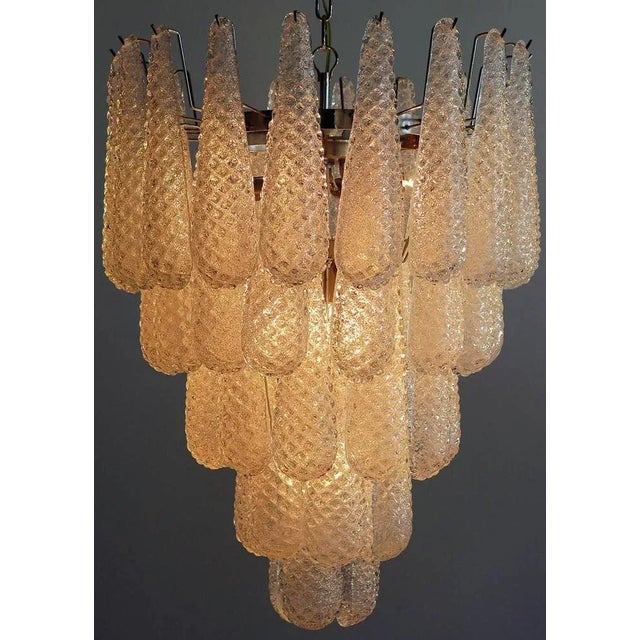 Italian Murano Glass Petal Chandelier For Sale - Image 10 of 11