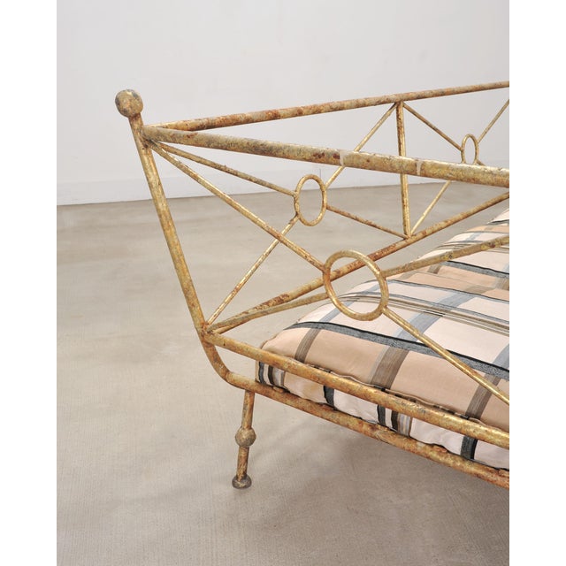 Gold Giacometti Style Neoclassical Gilt Iron Daybed or Sofa 7 Ft For Sale - Image 8 of 18