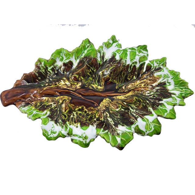 French Green Ceramic Bowl from Vallauris, 1970s For Sale