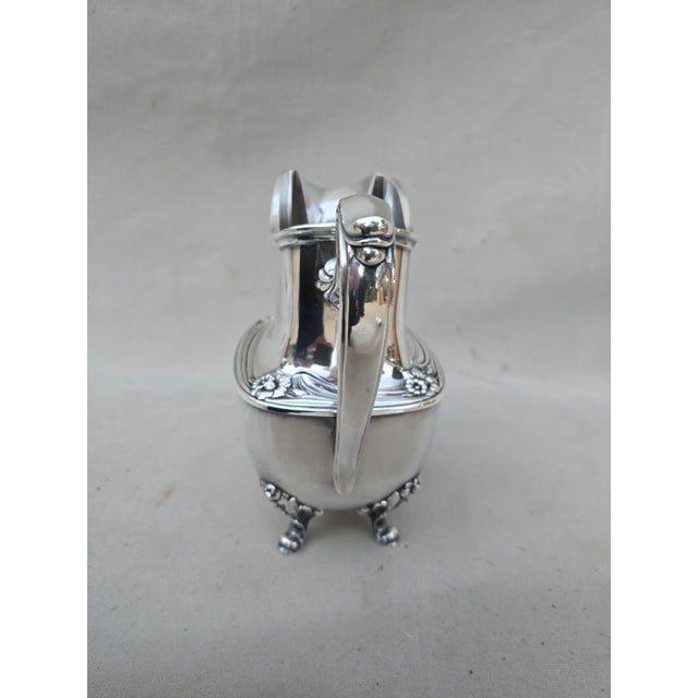 Traditional 1950s Rogers Silver Plated Daffodil Water Pitcher For Sale - Image 3 of 9