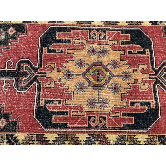 1960s Vintage Handmade Turkish Wool Rug - 4′2″ × 8′7″ For Sale - Image 5 of 11