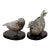 Mid 20th Century Solid Metal Bird Sculptures on Stone Base - Pairs For Sale