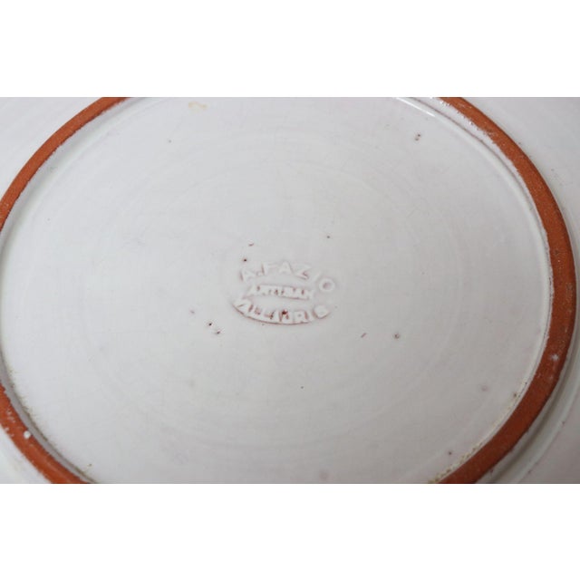 Teal Vintage French Vallauris Ceramic Plate With Geometric Pattern by Antoine Fazio For Sale - Image 8 of 8