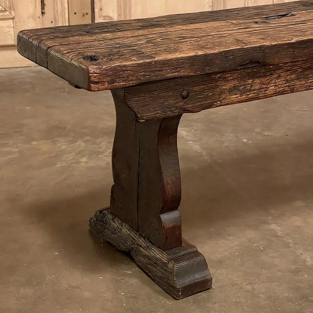 Pair Rustic Dutch Oak Benches For Sale - Image 12 of 13