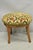 Vintage French Country Provincial Style Walnut Round Seat Vanity Bench Stool For Sale - Image 11 of 13