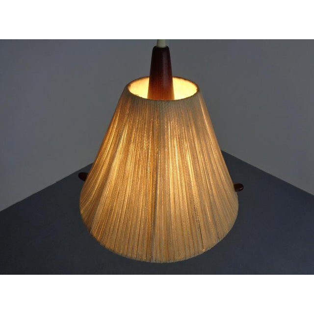 Teak and Sisal Ceiling Lamp from Temde, 1960s For Sale - Image 10 of 17