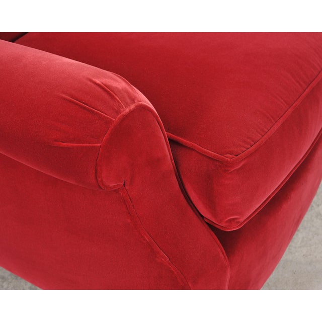 Ralph Lauren London Club Lounge Chair in Italian Red Velvet For Sale - Image 12 of 18