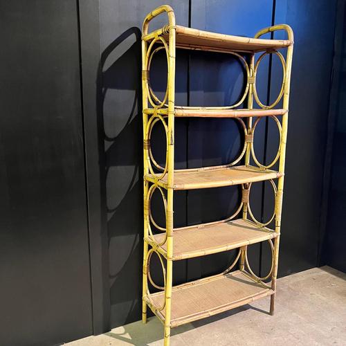 Vintage Open Back Shelf Unit with Bent Cane For Sale - Image 6 of 6