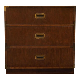 Dixie Furniture Walnut Campaign Style 30" Bachelor's Chest / Nightstand 545-513 For Sale